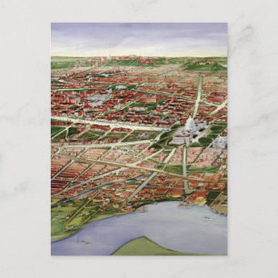 Vintage Pictorial Map of Washington D.C. (1901) Postcard