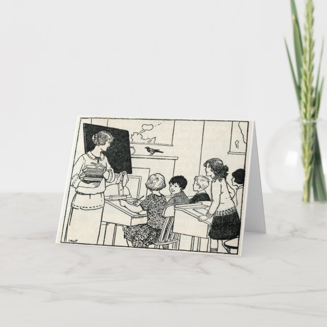 Vintage Picture Teacher Customisable Thank You (Front)