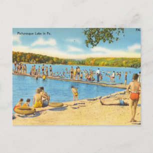 Vintage Picturesque Lake in Pennsylvania Postcard