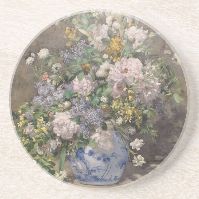 Vintage Pierre Auguste Renoir Spring Bouquet Coaster (Front)