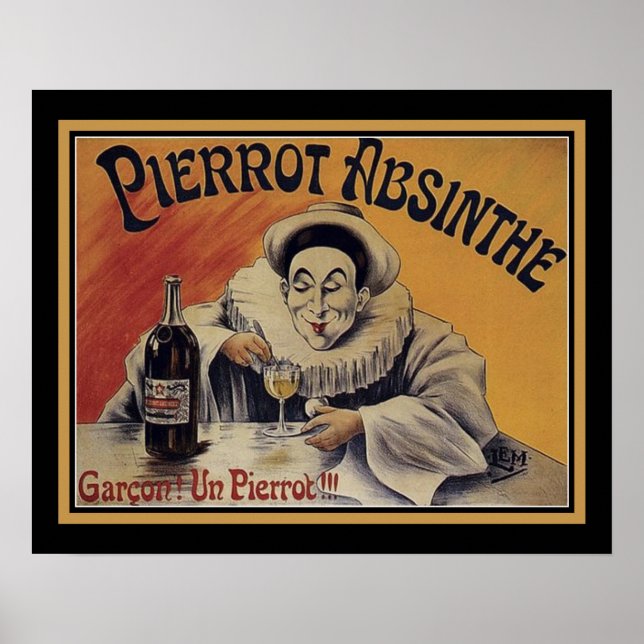 Vintage Pierrot-Absinthe Poster (Front)