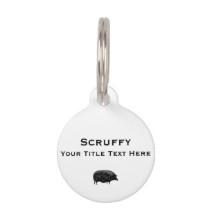 Vintage Pig Antique Print Pet Tag