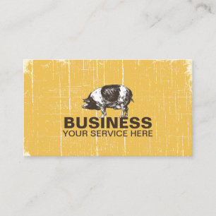 Vintage Pig Grunge Gold Business Card