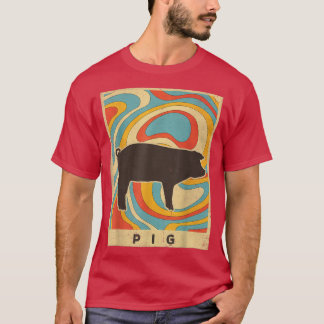 Vintage Pig Lover Animal Retro Style  T-Shirt