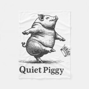 Vintage Pig Lover Funny Quiet Piggy Trump Politica Fleece Blanket