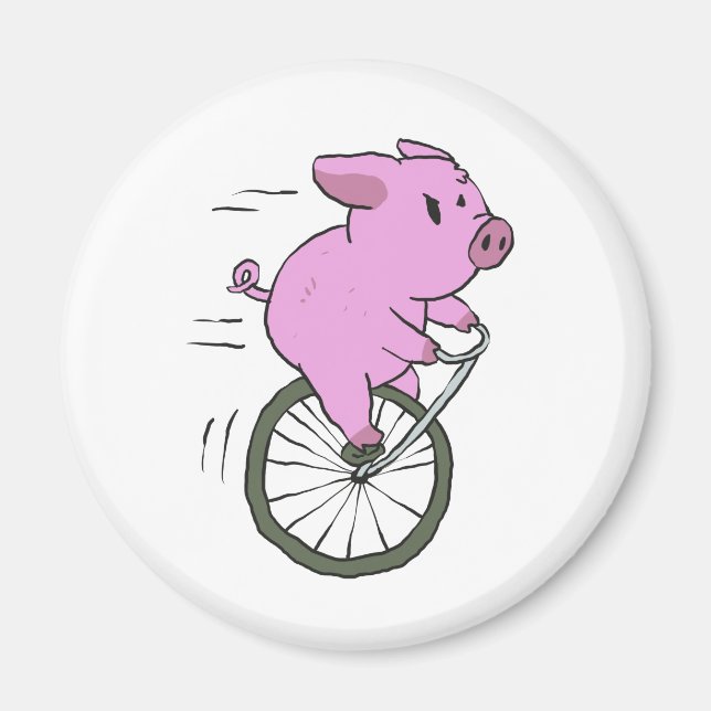 vintage Pig on monocycle | choose background colou Magnet (Front)