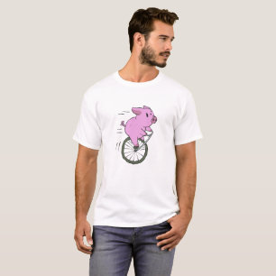 vintage Pig on monocycle   choose background colou T-Shirt