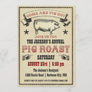 Vintage Pig Roast Invitation II