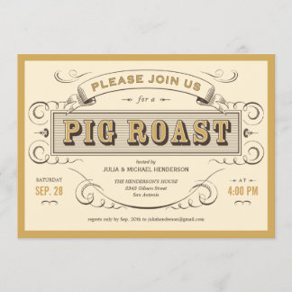 Vintage Pig Roast Invitations