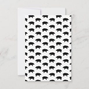 Vintage Pig Silhouette CUSTOM BACKGROUND COLOR Thank You Card