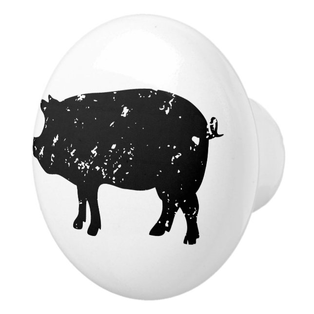 Vintage pig silhouette door and drawer knobs (Right)