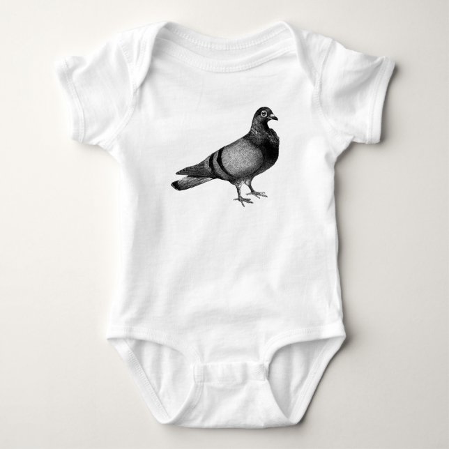 Vintage Pigeon gifts Baby Bodysuit (Front)
