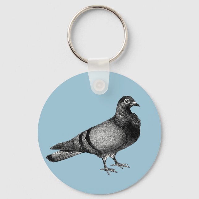 Vintage Pigeon gifts Key Ring (Front)