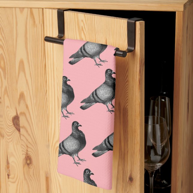 Vintage Pigeon gifts Tea Towel (Thirds Fold)