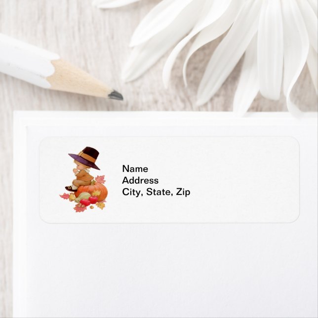 Vintage Pilgrim Boy Praying on Pumpkin (Insitu)