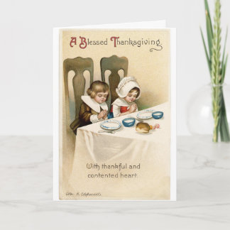 Vintage Pilgrim Children Greeting Card