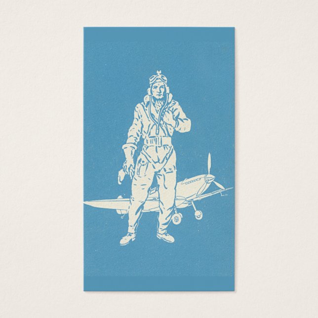 Vintage Pilot and Aeroplane Art (Front)