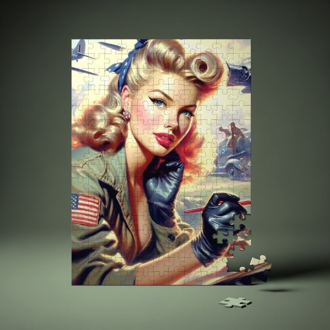Vintage Pilot Pin Up Jigsaw Puzzle (Creator Uploaded)