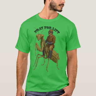 Vintage Pilot Riding a Giant Praying Mantis URM T-Shirt