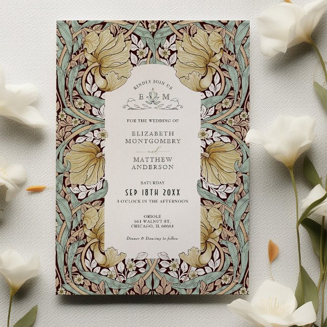 Vintage Pimpernel Pattern William Morris Invitation (Creator Uploaded)