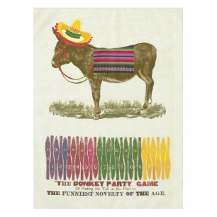 Vintage Pin the Tail on the Donkey Party Game Tablecloth