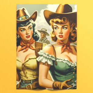 Vintage Pin-up Cowgirls Tissue Paper