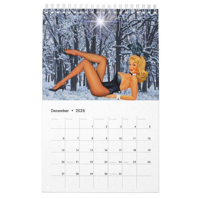 Vintage Pin up girl calendar of 2023 (Dec 2026)