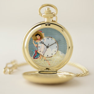 Vintage Pin up Girl Design Pocket Watch