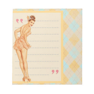 Vintage Pin-Up Girl Notepad | Retro Glam Writing