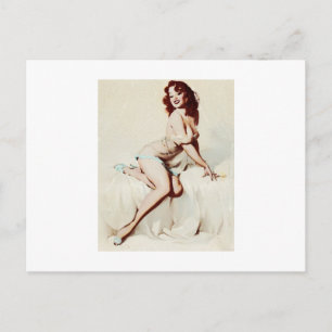 Vintage Pin-Up girl Postcard