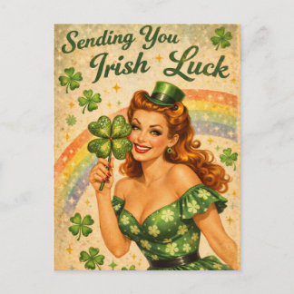 Vintage Pin-Up St. Patrick’s Day Postcard 