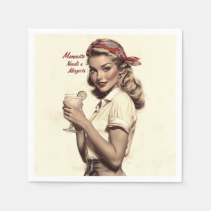 Vintage Pin-Up Style: Mamacita Needs a Margarita Napkin