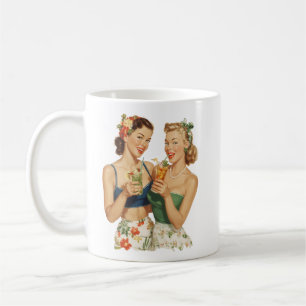 Vintage Pin-Up Summer Cocktail Friends Coffee Mug