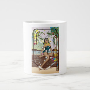 Vintage Pinball Machine game Large Coffee Mug