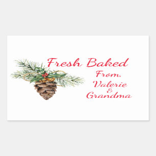 Vintage Pine Cone Fresh Bakery Rectangle Stickers