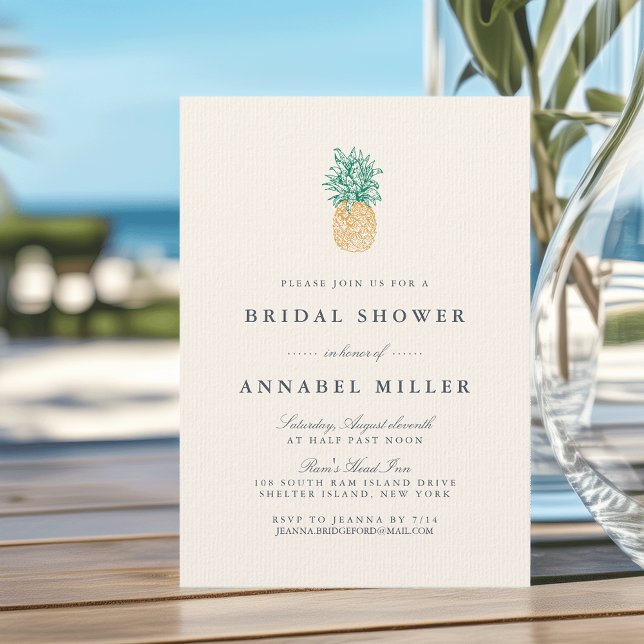 Vintage Pineapple Bridal Shower Invitation (Creator Uploaded)