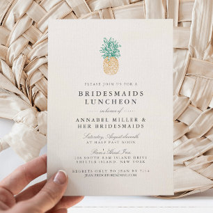 Vintage Pineapple Bridesmaids Luncheon Invitation