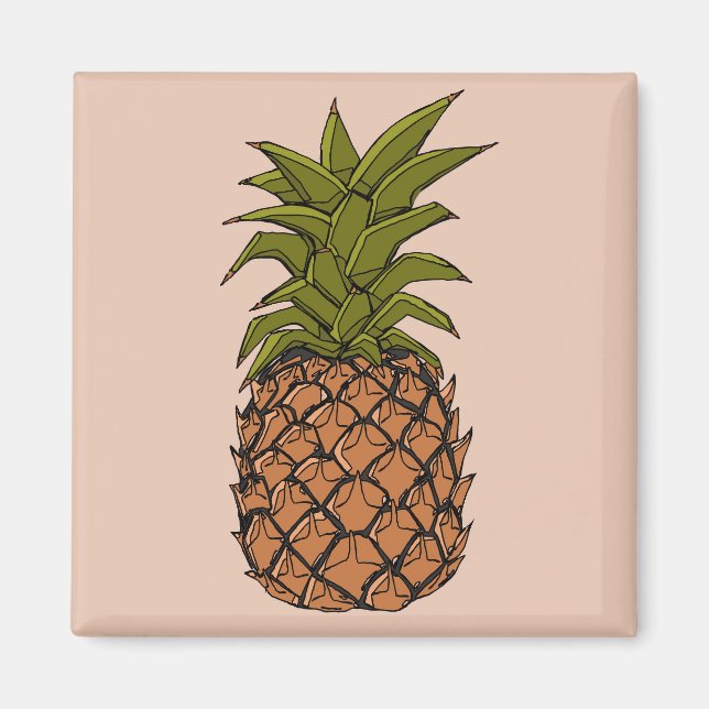 Vintage Pineapple Fruit Magnet (Front)