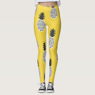 Vintage Pineapple Fun Seamless Illustration Leggings