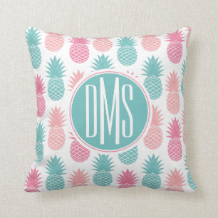 Vintage Pineapple Pattern Monogram Cushion