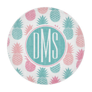 Vintage Pineapple Pattern   Monogram Cutting Board