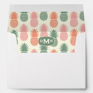 Vintage Pineapple Pattern   Monogram Envelopes