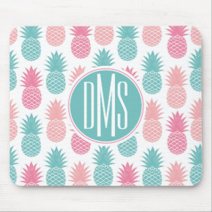 Vintage Pineapple Pattern   Monogram Mouse Pad