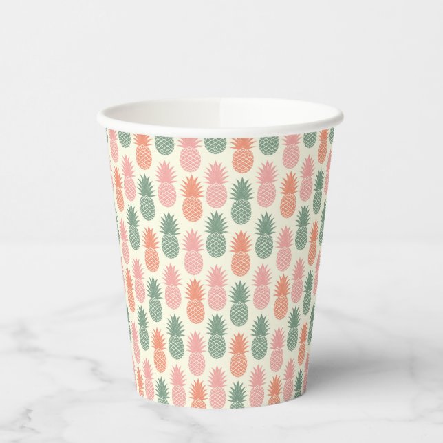 Vintage Pineapple Pattern Paper Cups (Left)