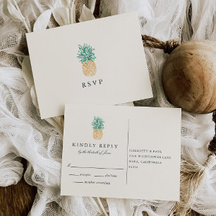 Vintage Pineapple RSVP Postcard