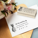 Vintage Pineapple Rubber Return Address Stamp<br><div class="desc">Vintage pineapple and your address. Upload your own image or logo,  or use as is.</div>