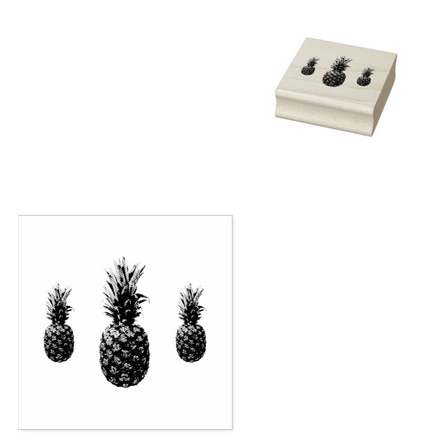Vintage Pineapple  Rubber Stamp (Stamped)