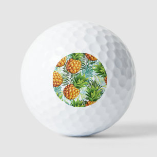 Vintage Pineapple: Seamless Floral Pattern. Golf Balls