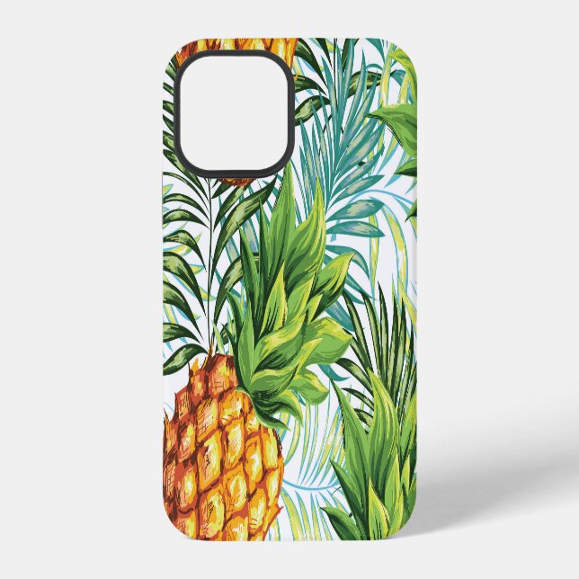 Vintage Pineapple: Seamless Floral Pattern. iPhone Case (Back)
