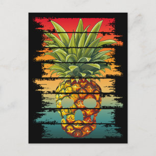 Vintage Pineapple Skull Postcard